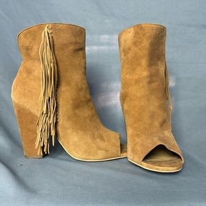 Dolce Vita faux suede ankle boots with peekaboo toe